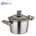 5 layer capsuled bottom stainless steel soup pot with glass lid